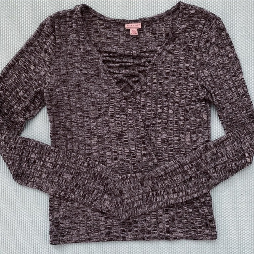 Cape Juby Gray Criss Cross Long Sleeve | M